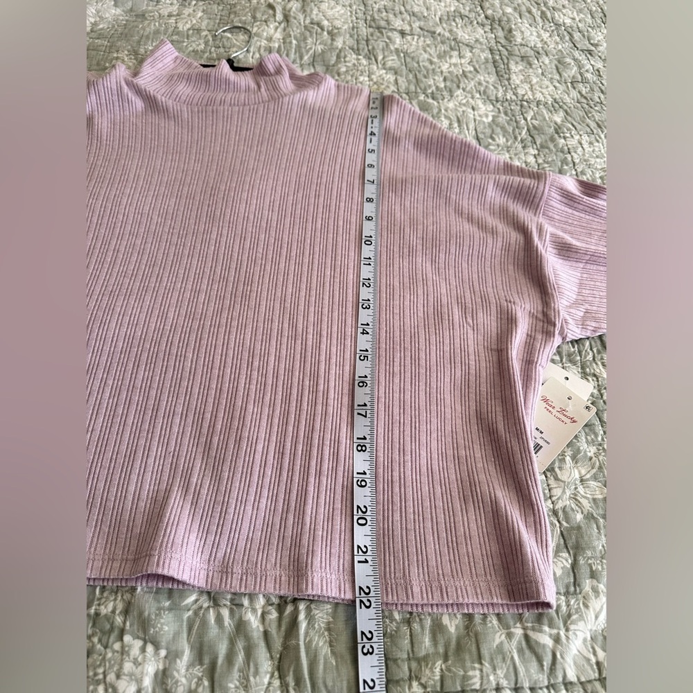 Lucky Brand Cloud Ribbed Mock Neck Top - Picture 11 of 12